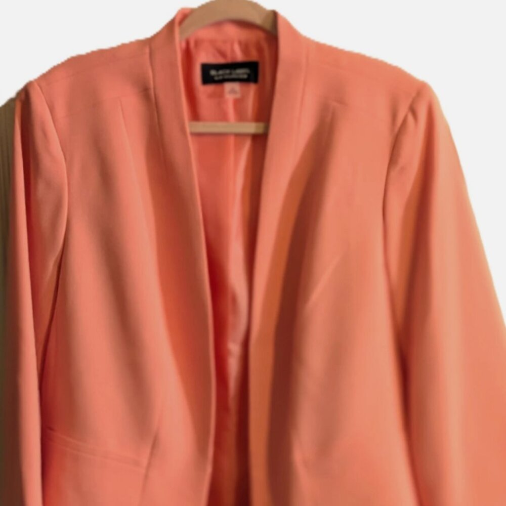 Black Label Evan-Picone Womens Size 16 Peach Lined Blazer